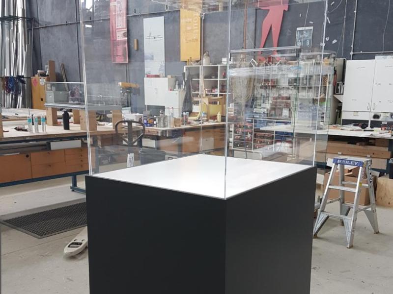 Large acrylic showcase with removable back panel