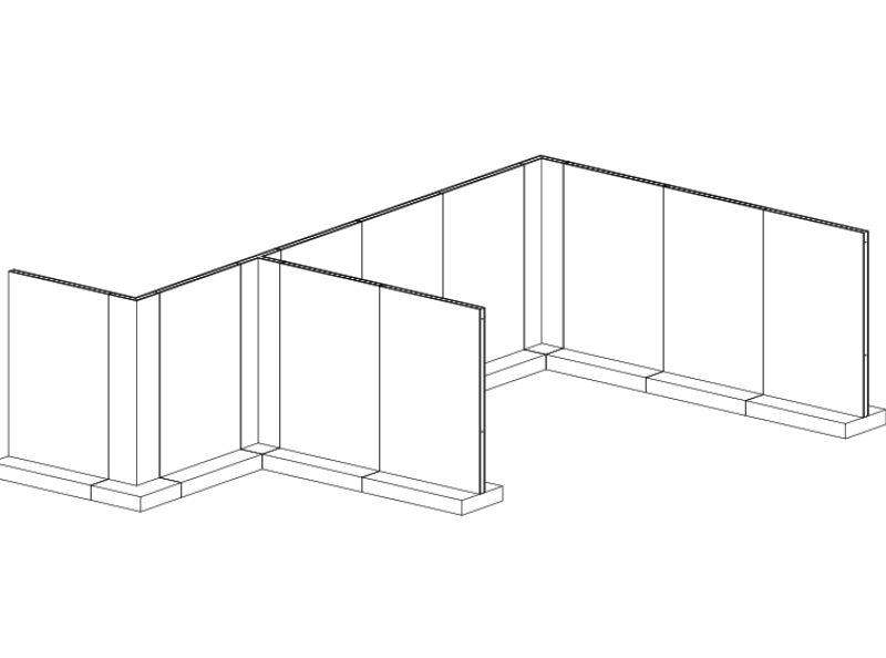 T1 Wall System - Standard module and 2 way 3 way junction configurations